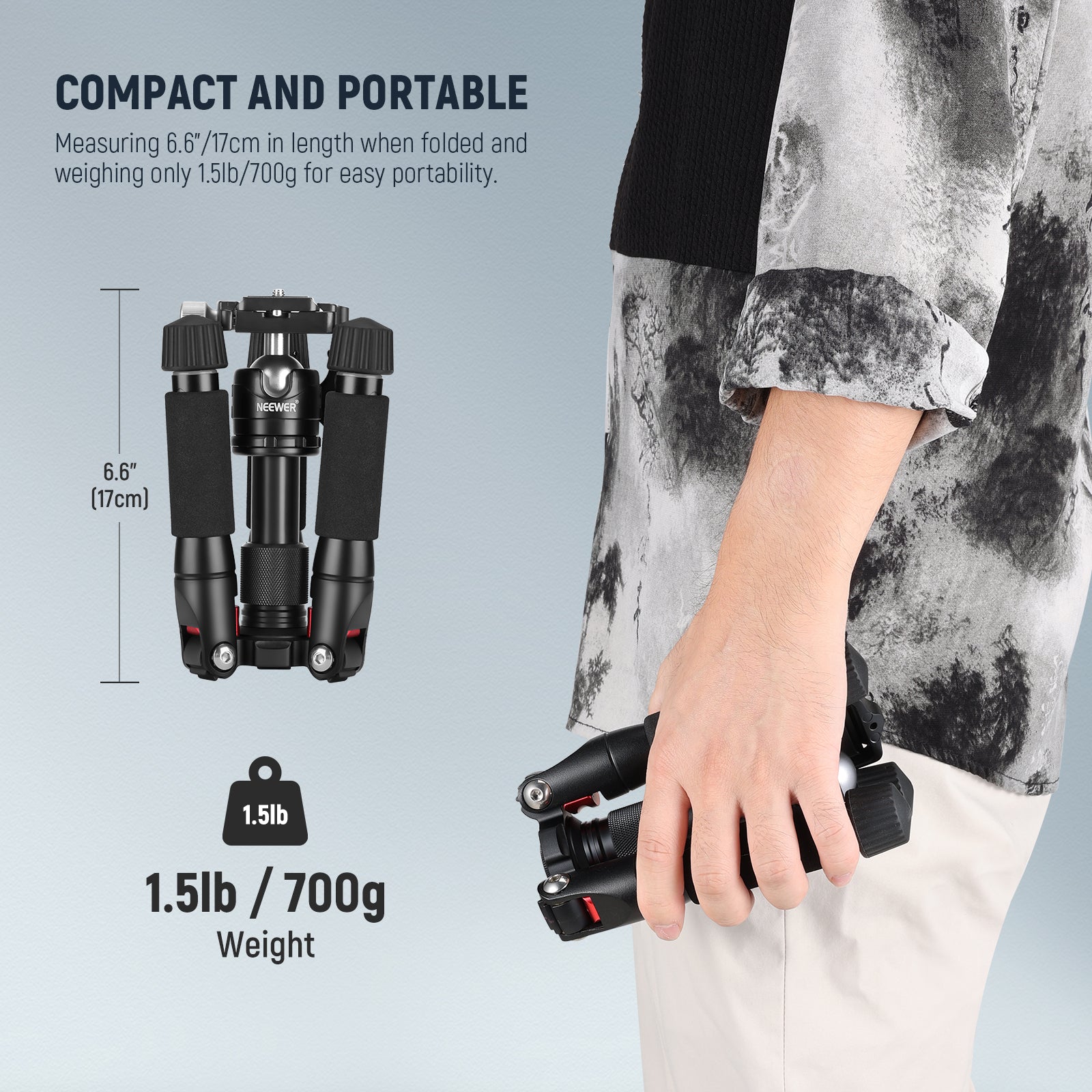 NEEWER M521 Aluminum Alloy Mini Portable Tripod