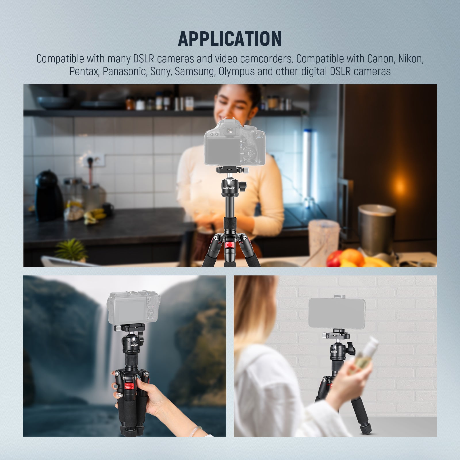 Wide Applications of the NEEWER M521 Aluminum Alloy Mini Tripod