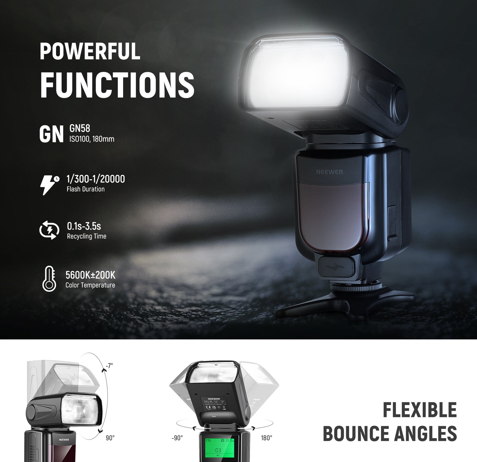 Specifications of the NEEWER Upgraded NW645II-S TTL Flash Speedlite For Sony