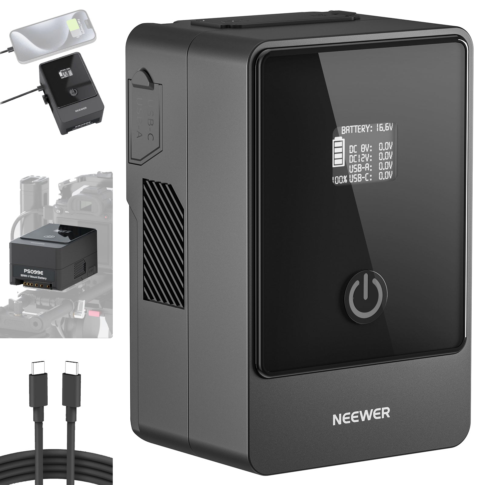 NEEWER PS099E Mini V Mount Battery With Type C Cable