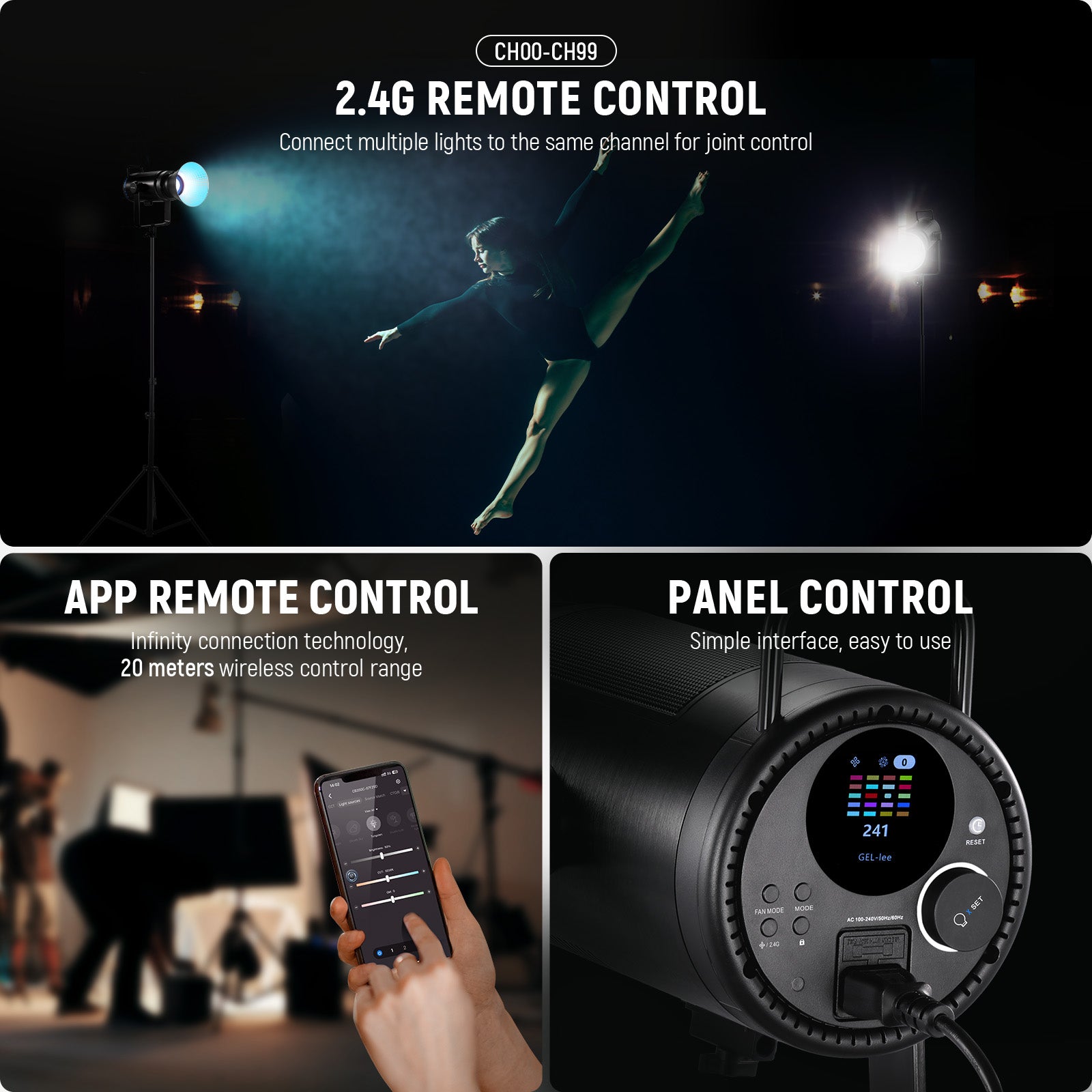 Methods for Controlling NEEWER CB200C RGB COB LED Video Light