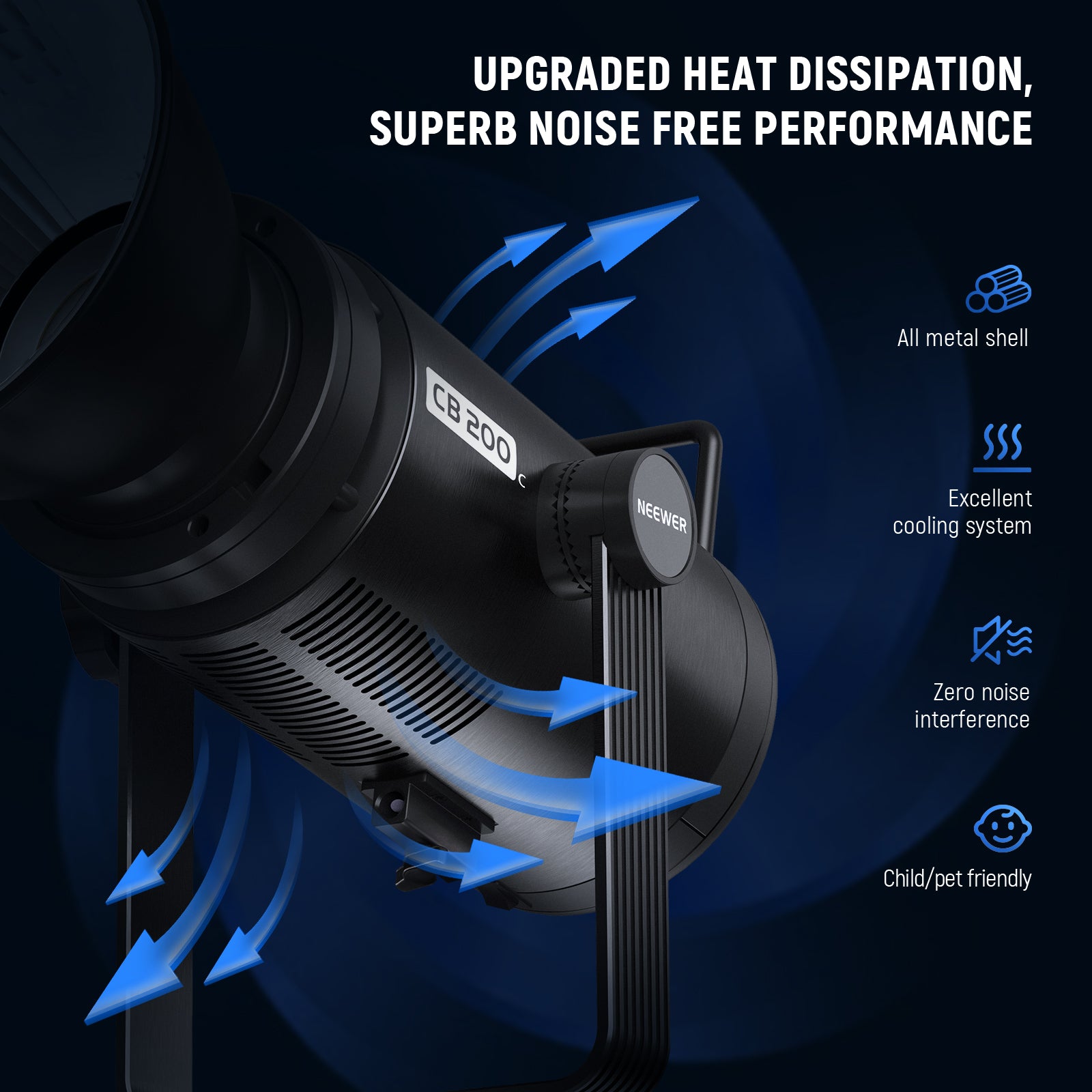 No noise interference will affect the quiet set for video shooting