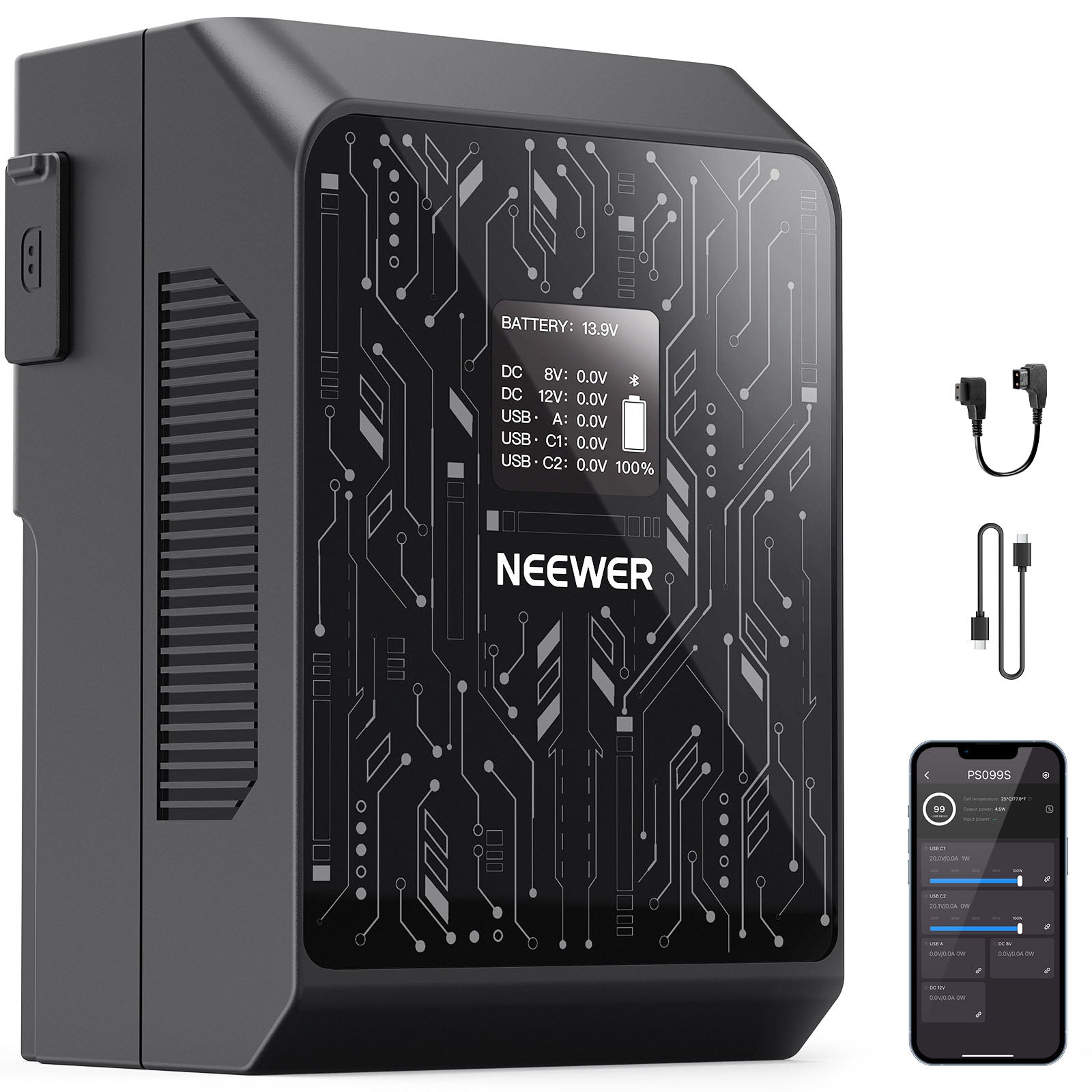 NEEWER PS099S APP Control V Mount Battery