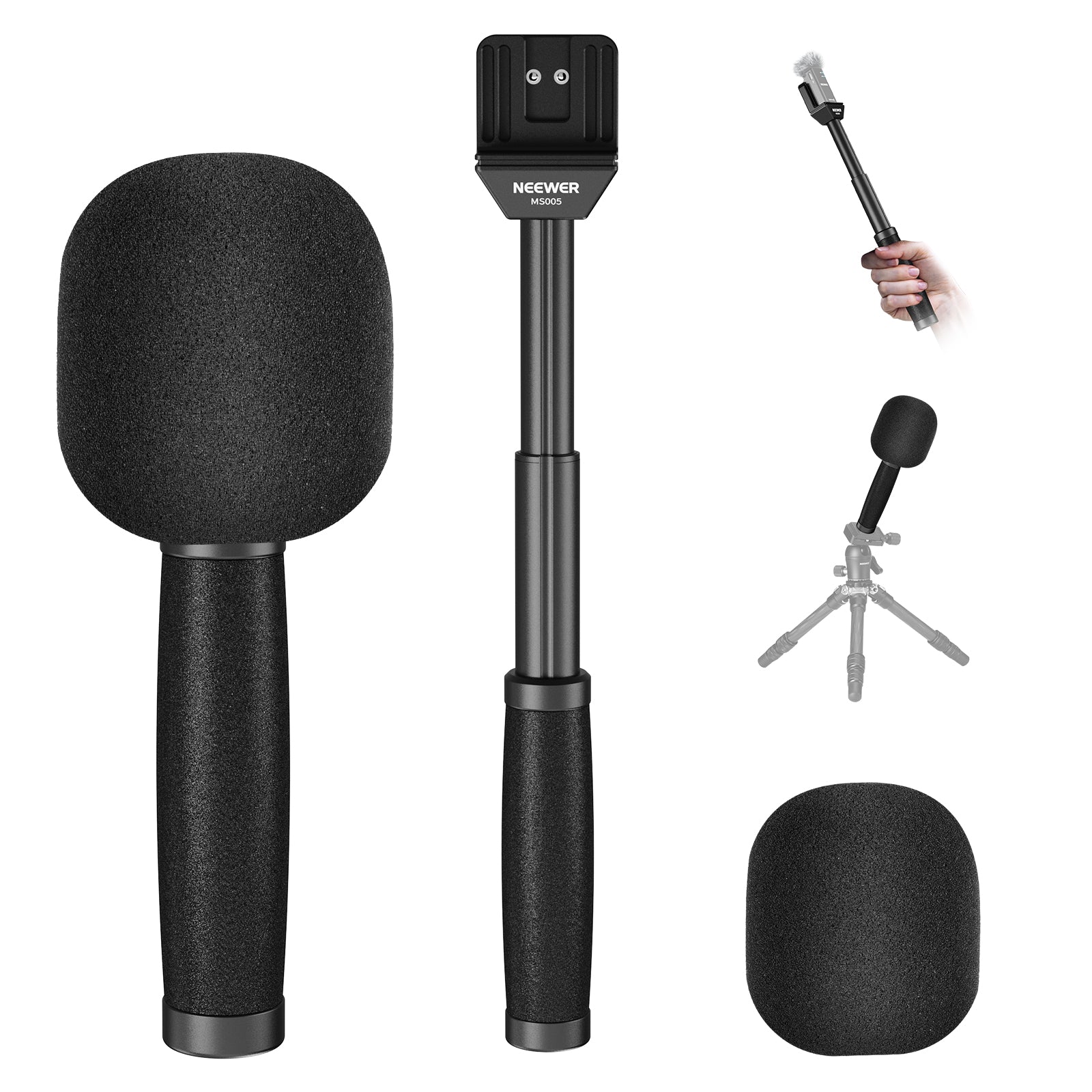 NEEWER MS005 13"/33cm Handheld Telescopic Lavalier Microphone