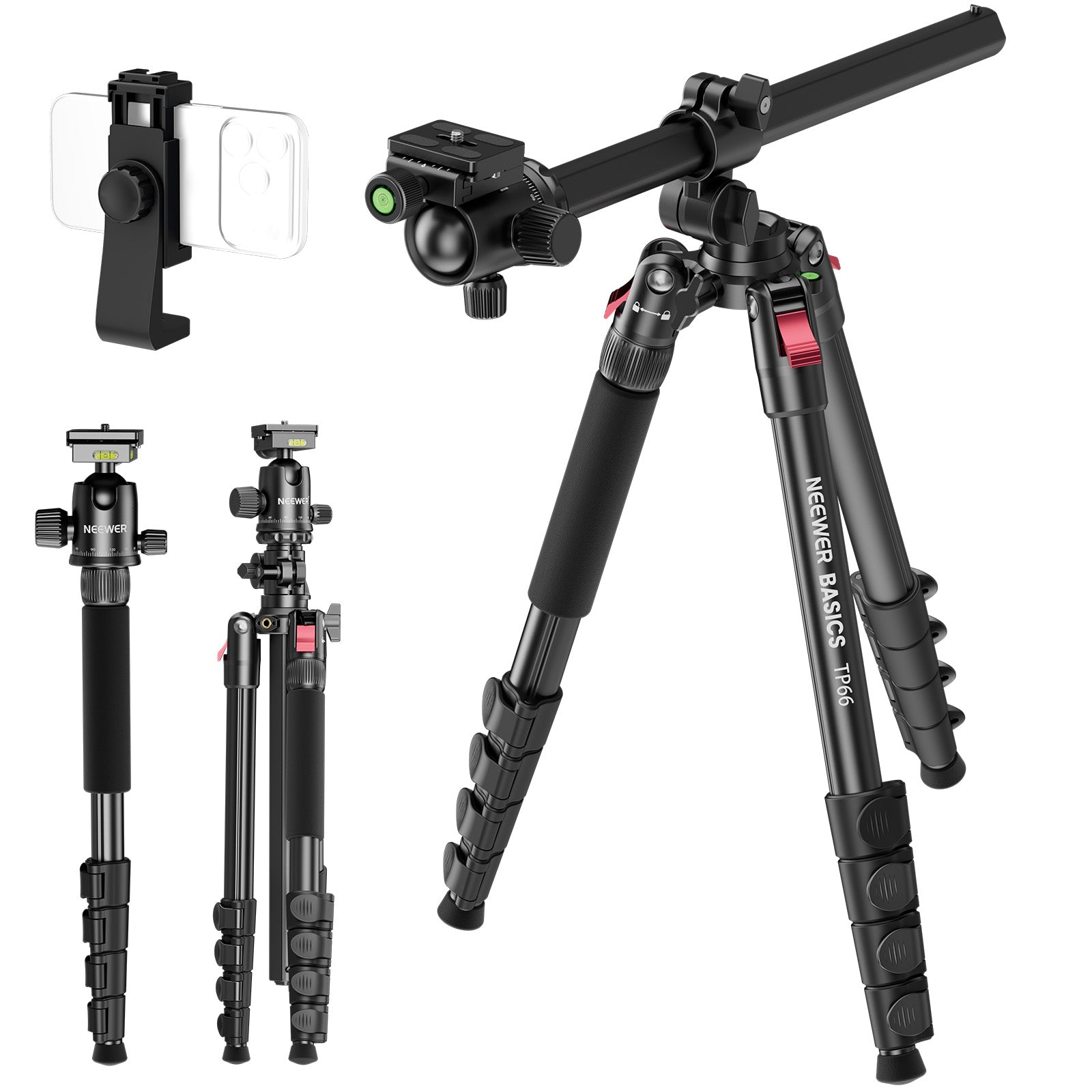 NEEWER TP66 Horizontal Dual-Camera Overhead Tripod