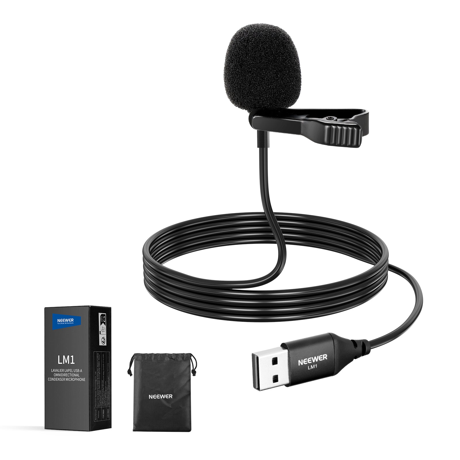 NEEWER LM1 Omnidirectional USB Lapel Microphone