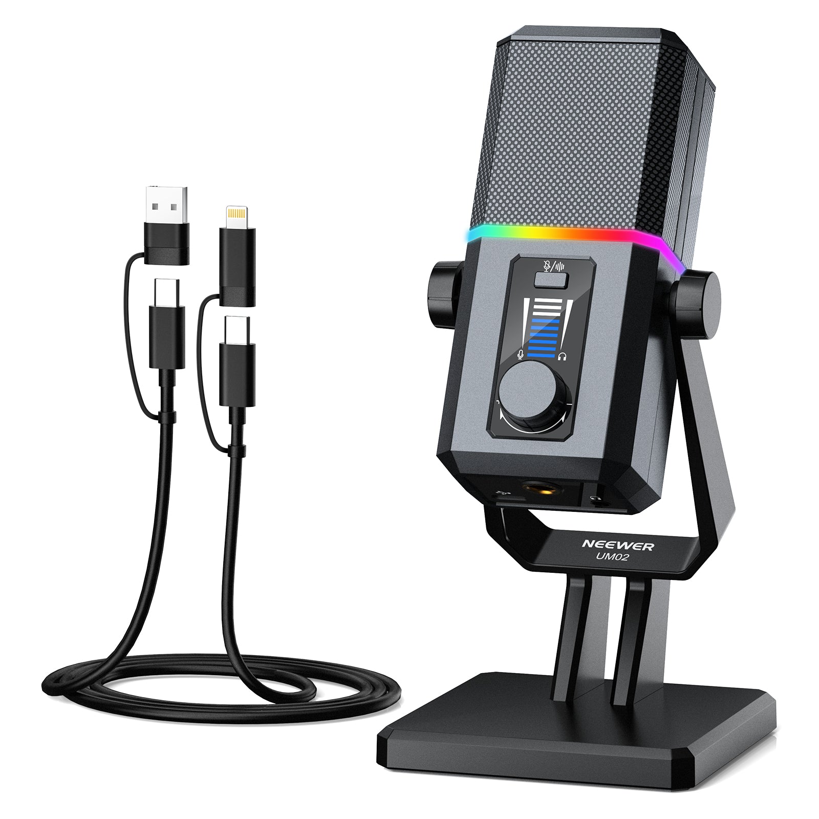NEEWER UM02 External Desktop RGB USB Gaming Microphone
