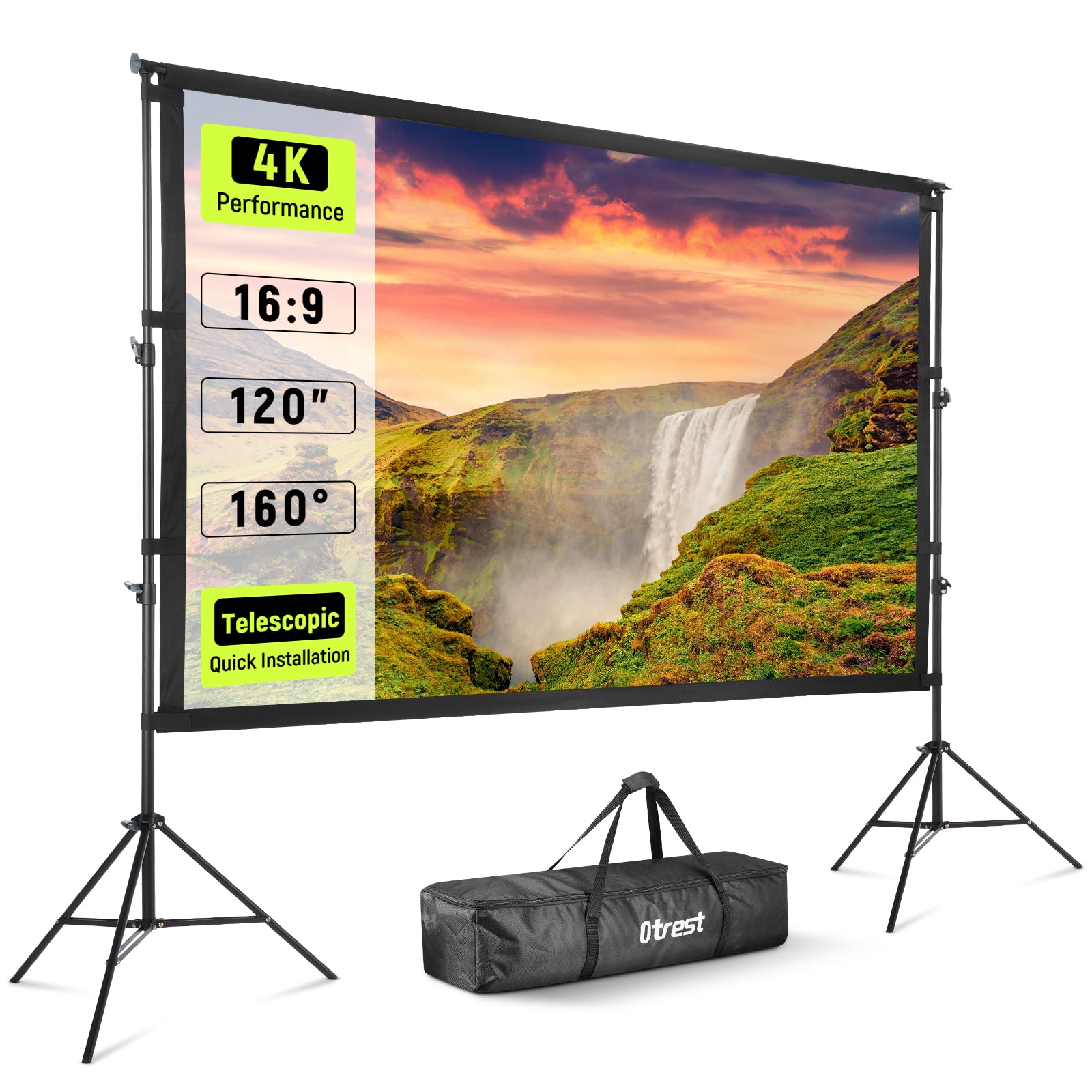 OTREST 120" Portable Projector Screen with Stand