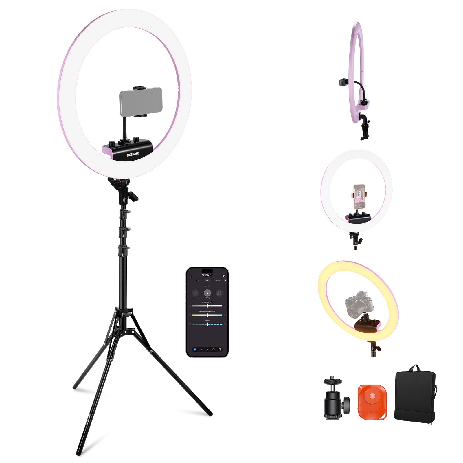 NEEWER RP18B Pro Ring Light Kit is ideal for live streaming
