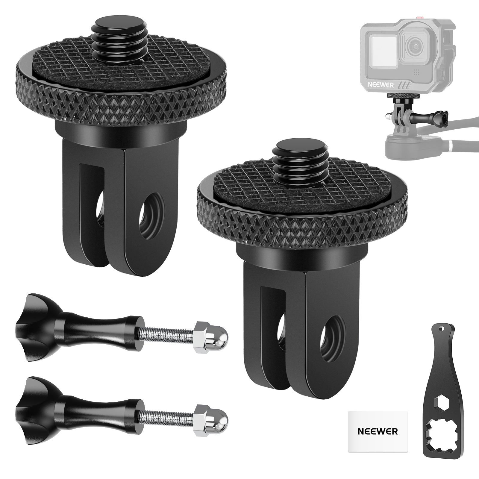 NEEWER GP-81 Action Camera Mount Adapter with 1/4" Screw