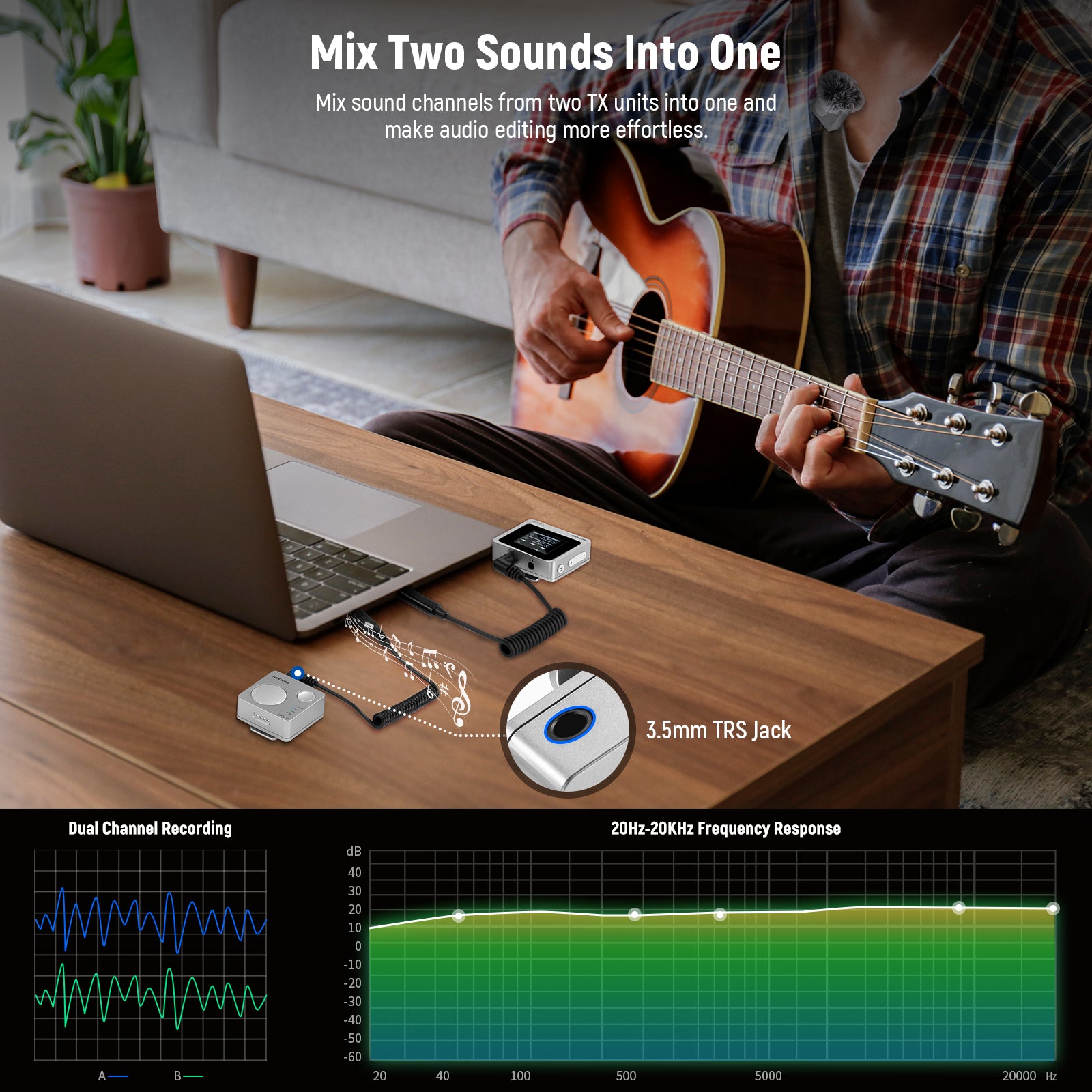 NEEWER CM31 Wireless Lavalier Microphone System makes audio editing more effortless