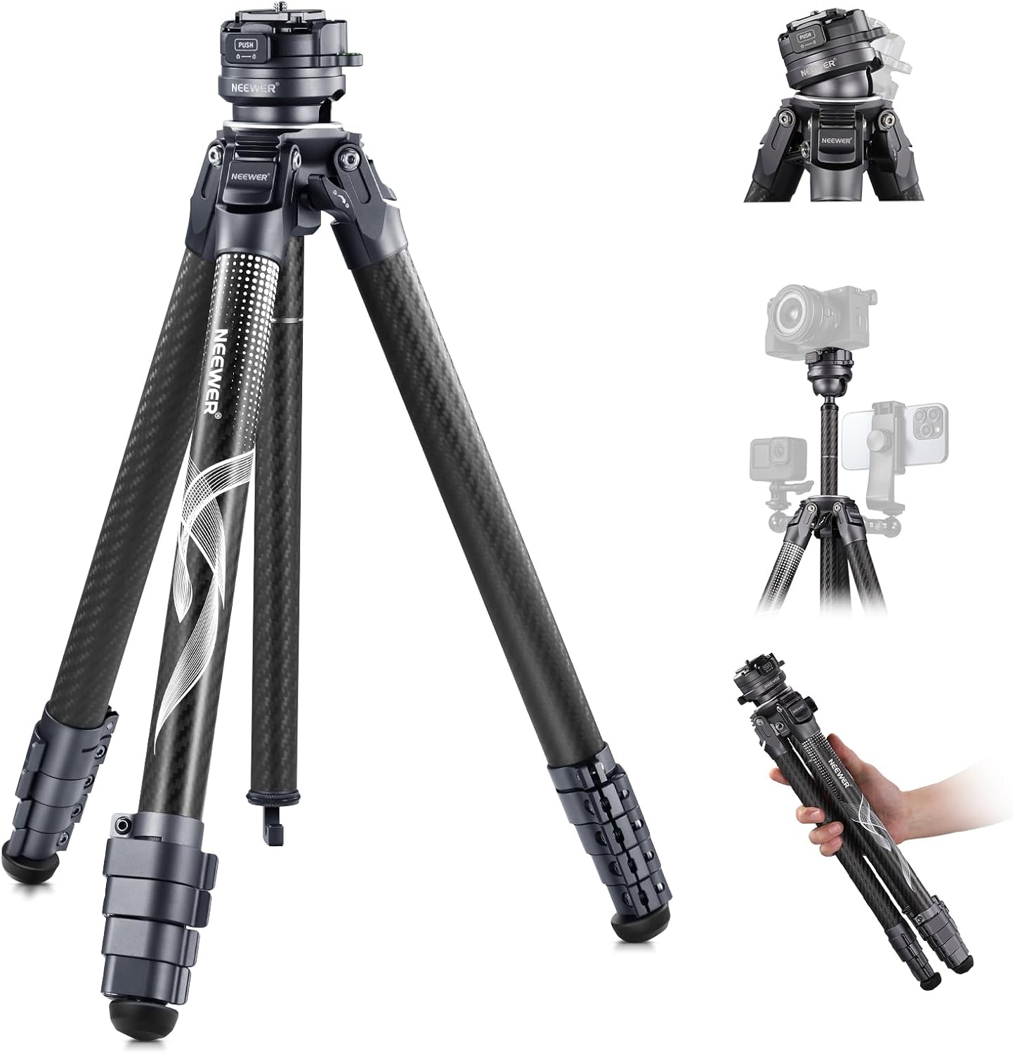 NEEWER LT32 Carbon Fiber Travel Tripod