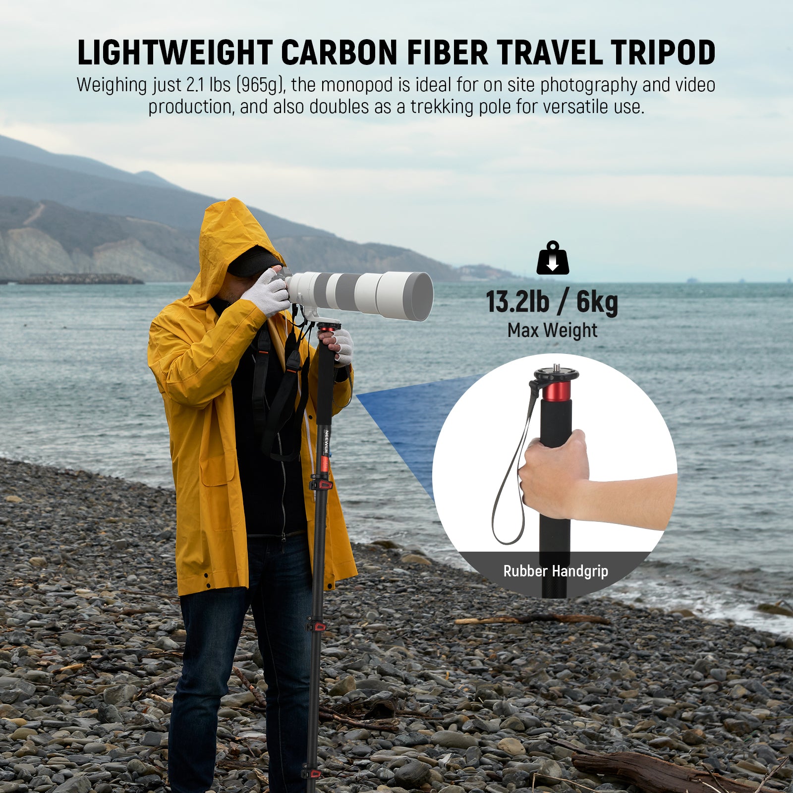NEEWER TP71 Pro Camera Monopod weighs just 2.1 lbs.