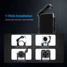 This integrated phone stabilizer cage quickly opens and locks via the side button