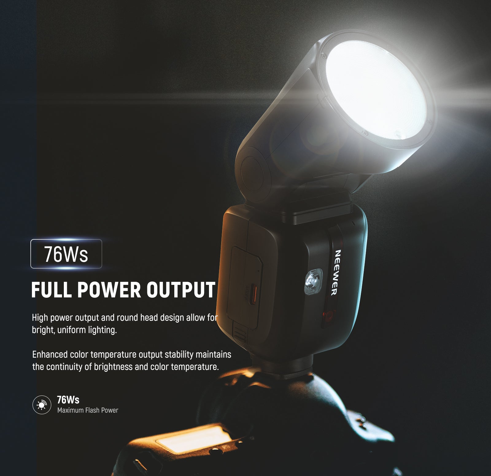 NEEWER Z2PRO-C TTL Round Head Flash Speedlite For Canon features high power output.