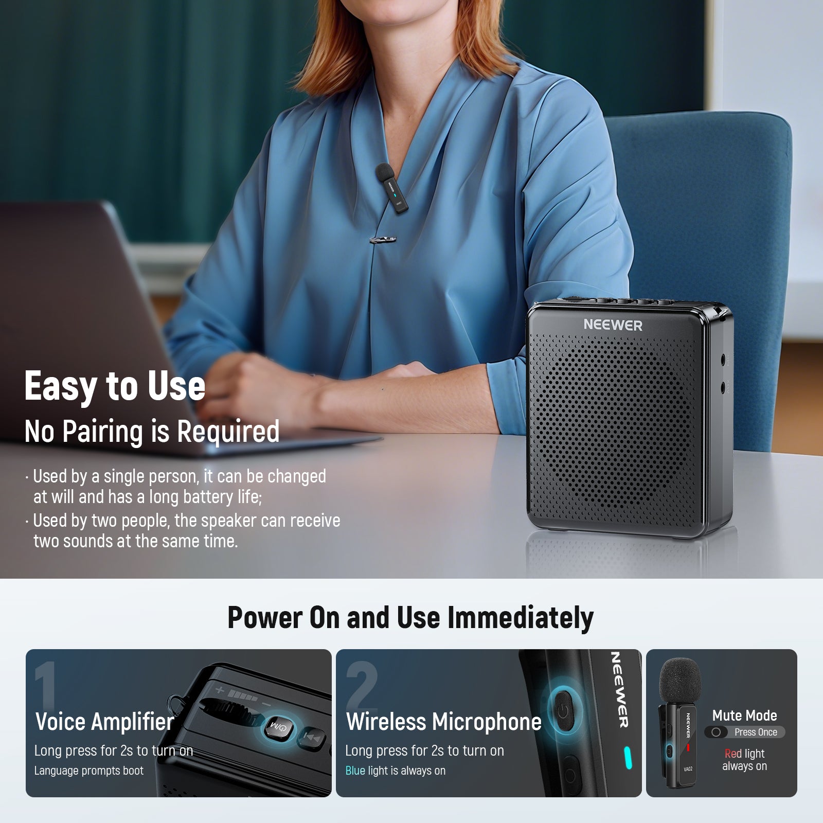 NEEWER VA02 Voice Amplifier is easy to use.