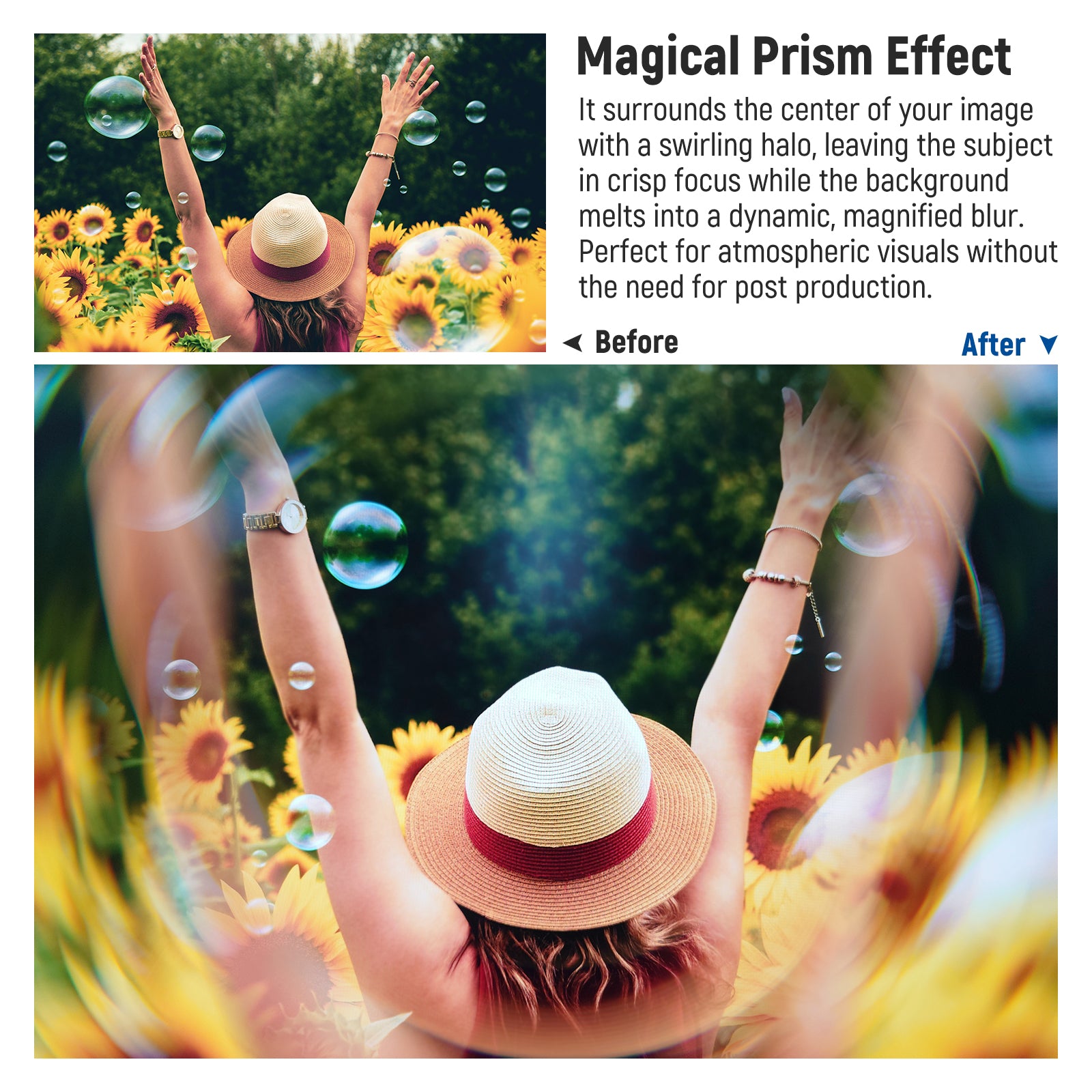 NEEWER FL-100 Spiral Halo Filter creates magical prism effect