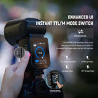 NEEWER Z3-N 100Ws TTL Flash Speedlite comes with an improved UI display.