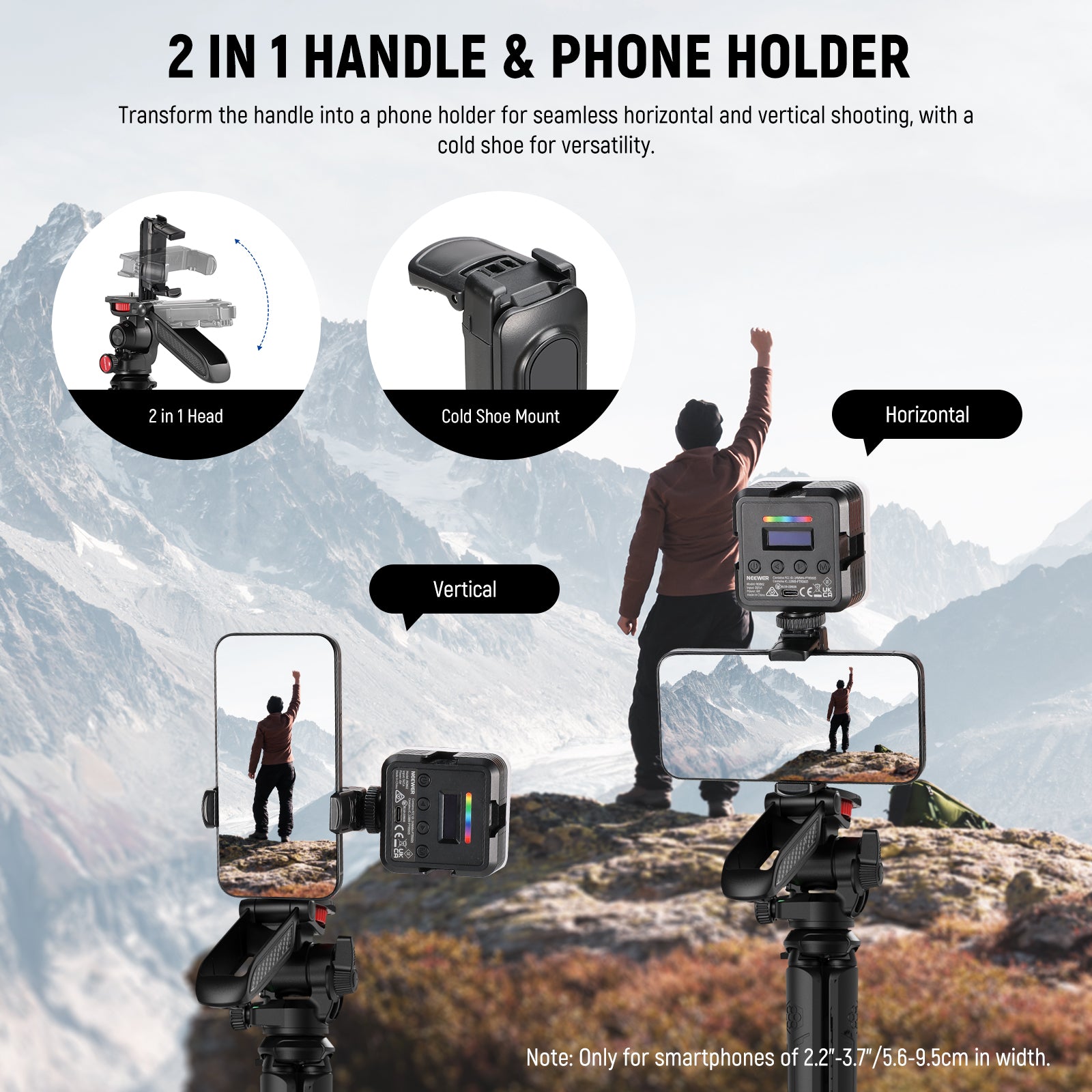NEEWER TP36 2-in-1 handle and phone tripod