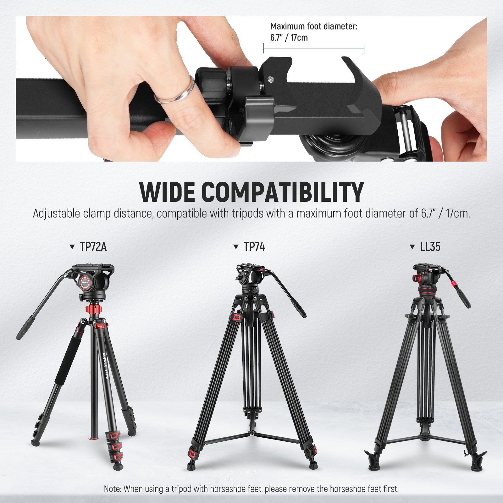 Wide Compatibility of the NEEWER TS009 Quick Lock Release Photography Tripod Dolly