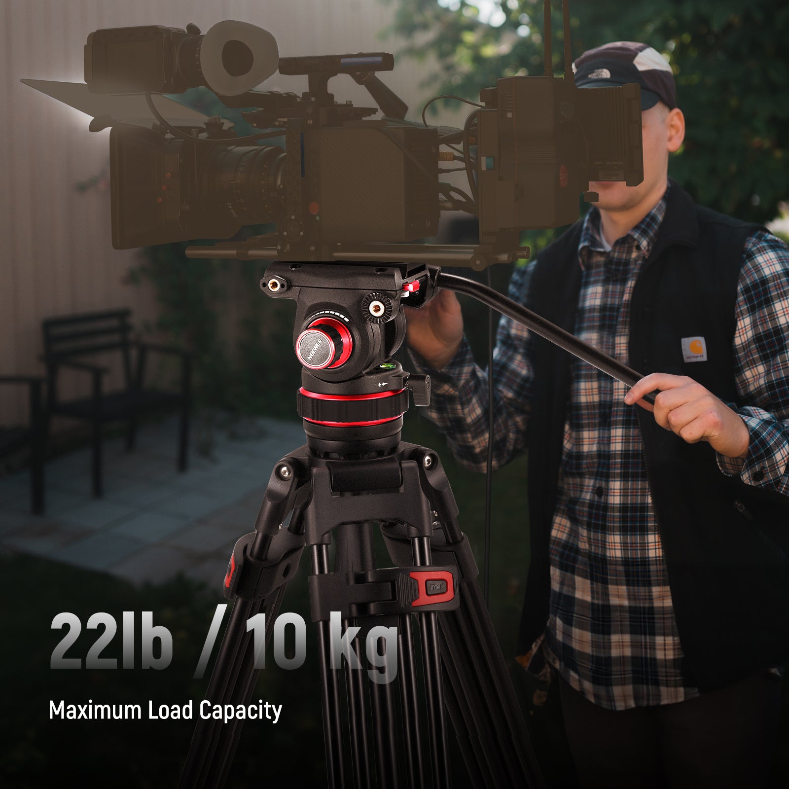 NEEWER TP75 Pro Video Tripod maximum load capacity reaches up to 22lb/10kg