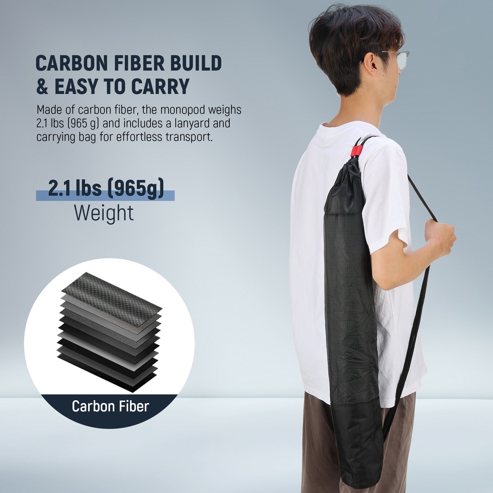 NEEWER TP71 Pro Camera Monopod is made of carbon fiber.