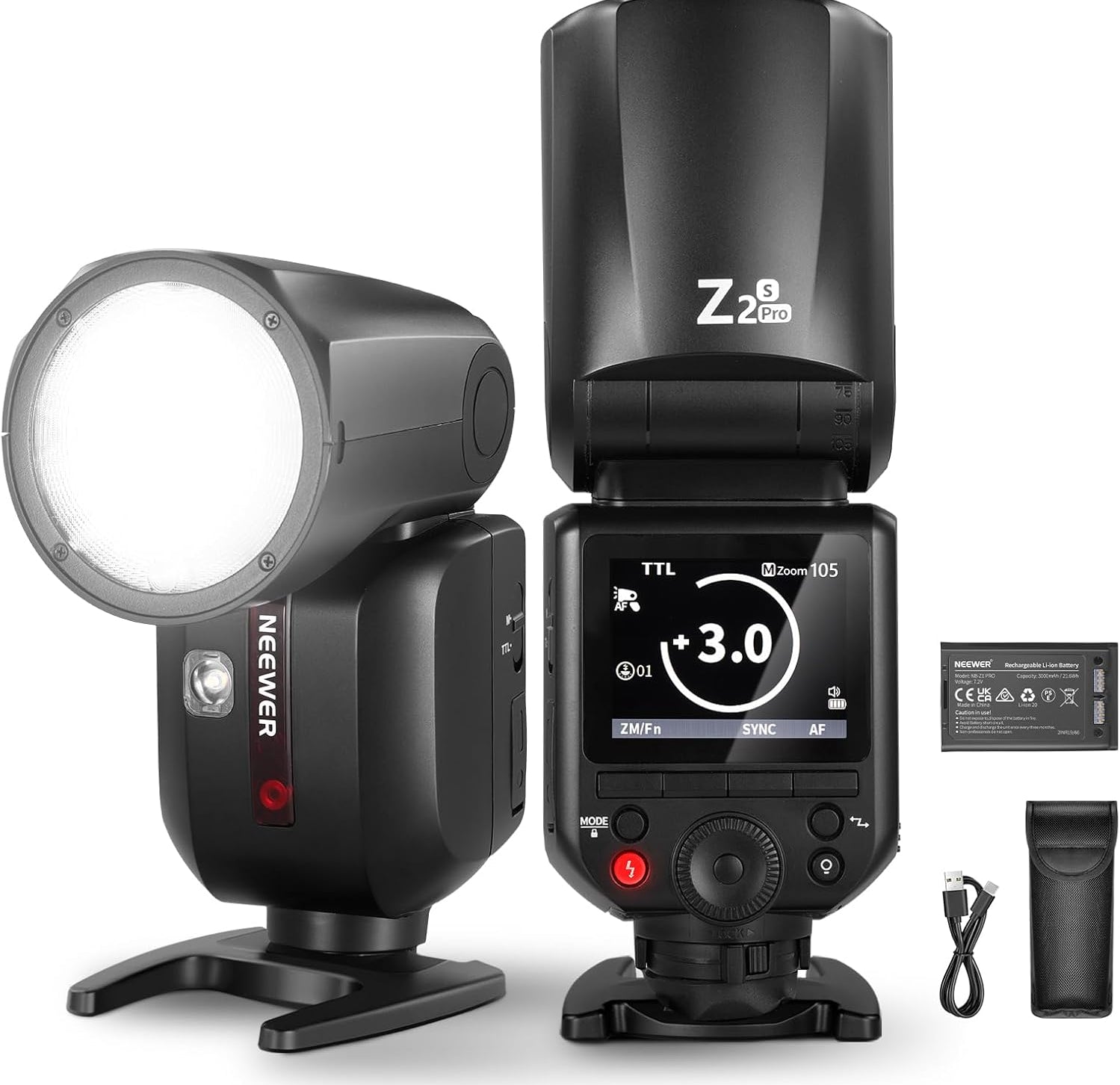 NEEWER Z2PRO Round Head Speedlite Flash for Sony