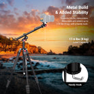 NEEWER TP015 Overhead Camera Tripod supports DSLRs, camcorders, telescopes, and sliders up to 8 kg, with a handy hook.