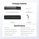 This package includes a Camera Tripod Monopod, a L Shaped Hex Key, and a Carrying Bag.