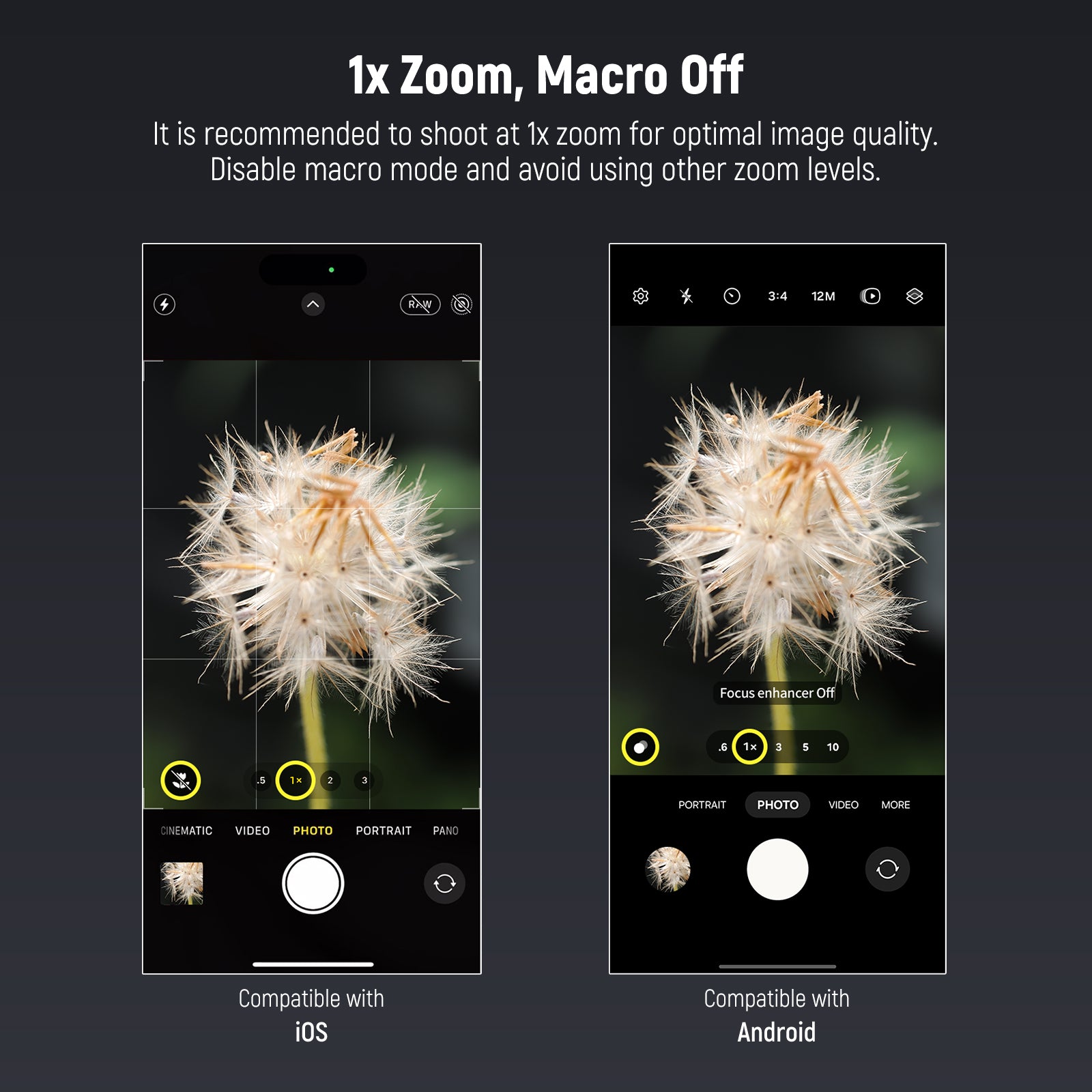 NEEWER LS-73 75mm Macro Phone Lens is compatible with iOS and Android.
