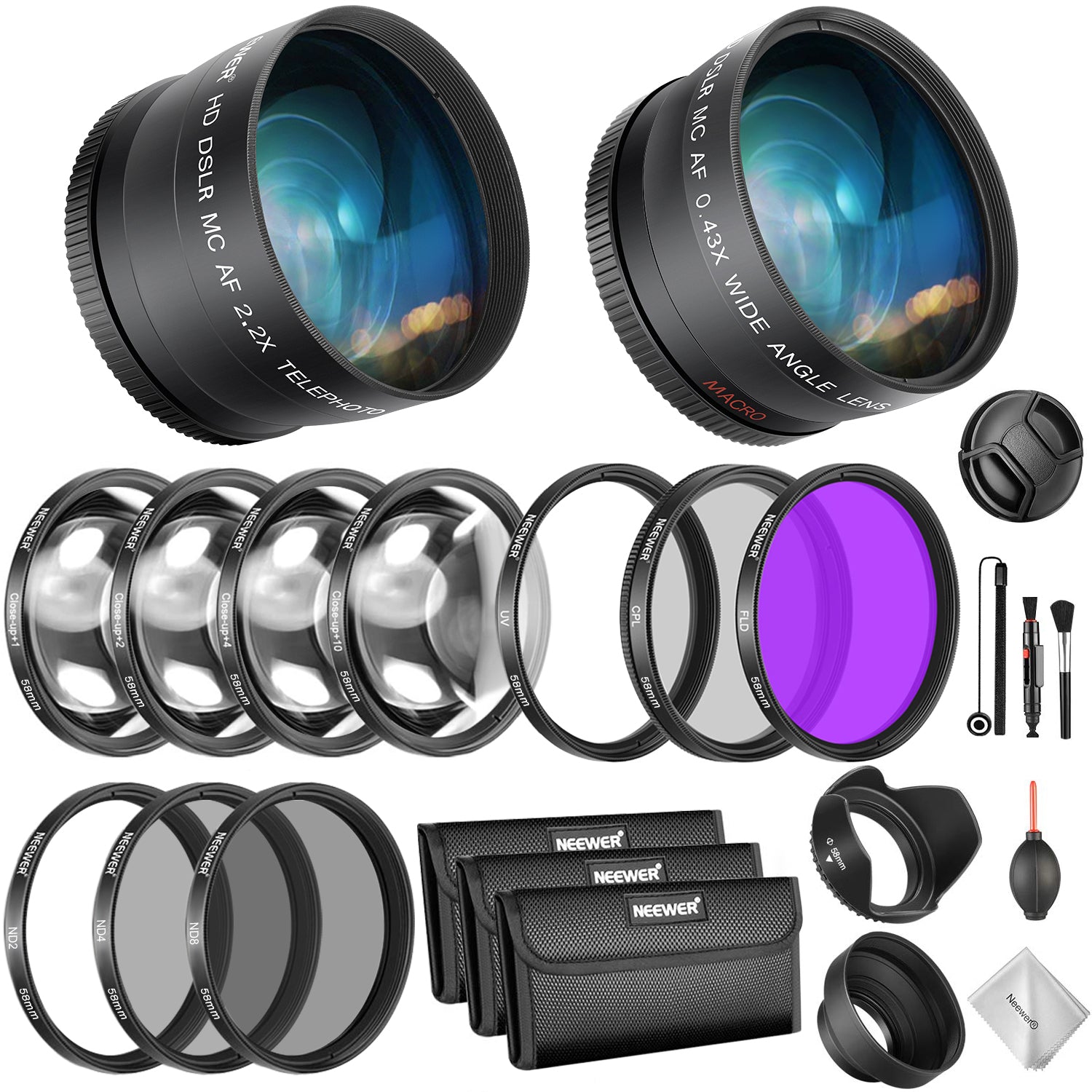 NEEWER Wide Angle Filter & Wide Angle Lens Kit