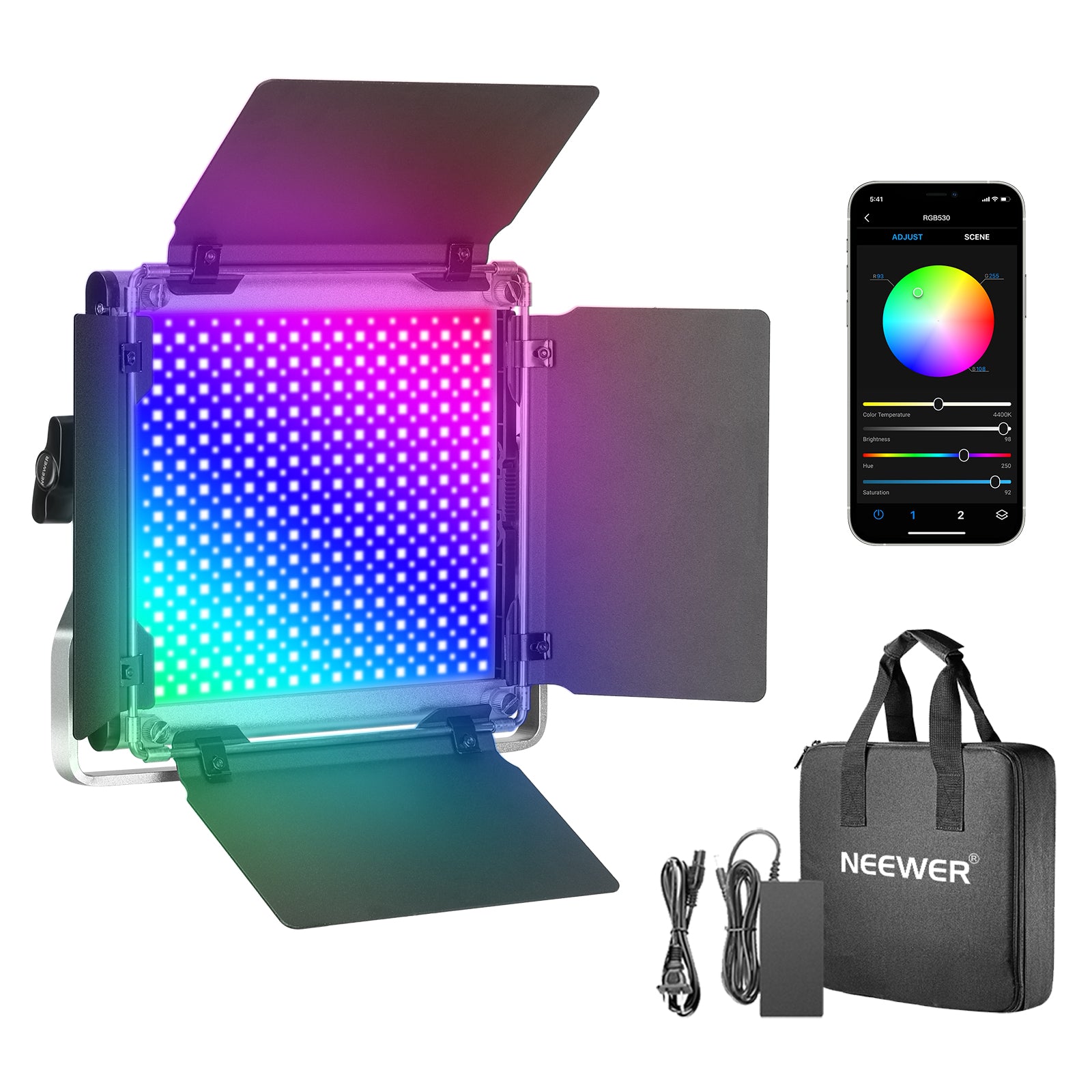 Neewer 530 RGB Led Light with APP Control Metal Shell for Photography