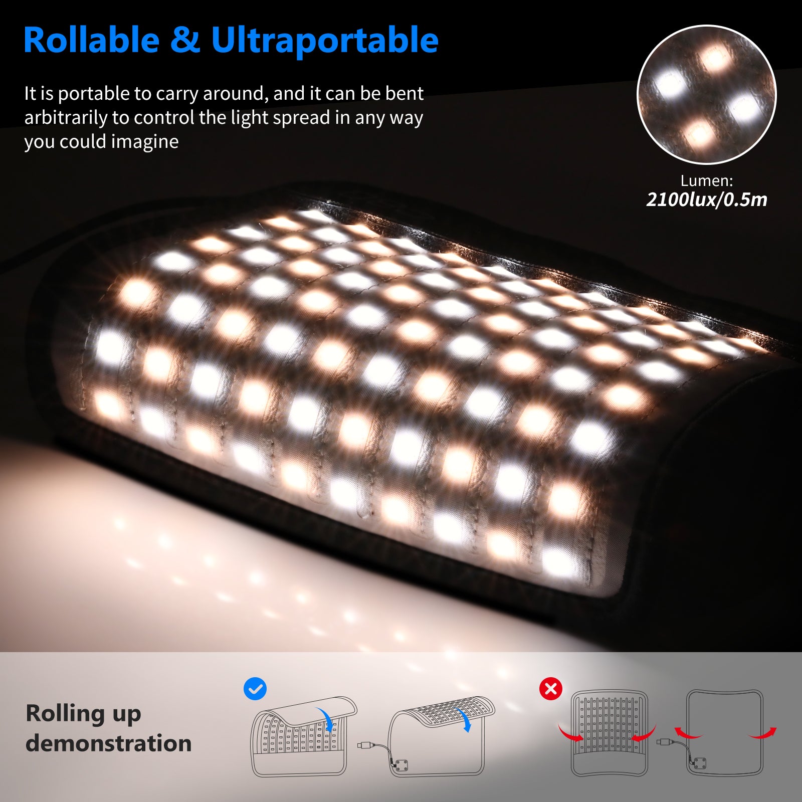 Neewer C80 Foldable LED Light Panel Kit
