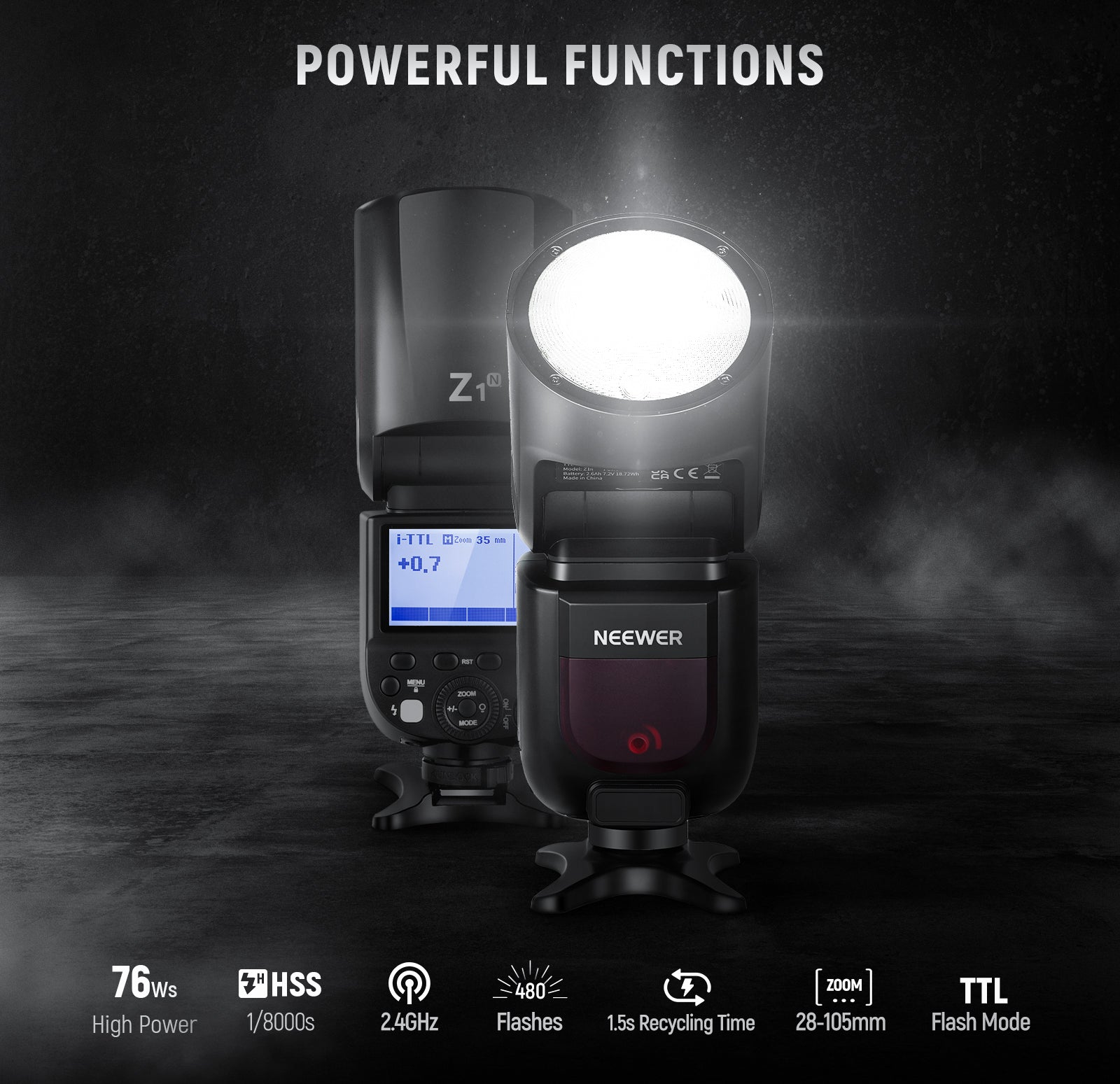 Specifications of the NEEWER Z1-N Camera Flash Light for Nikon