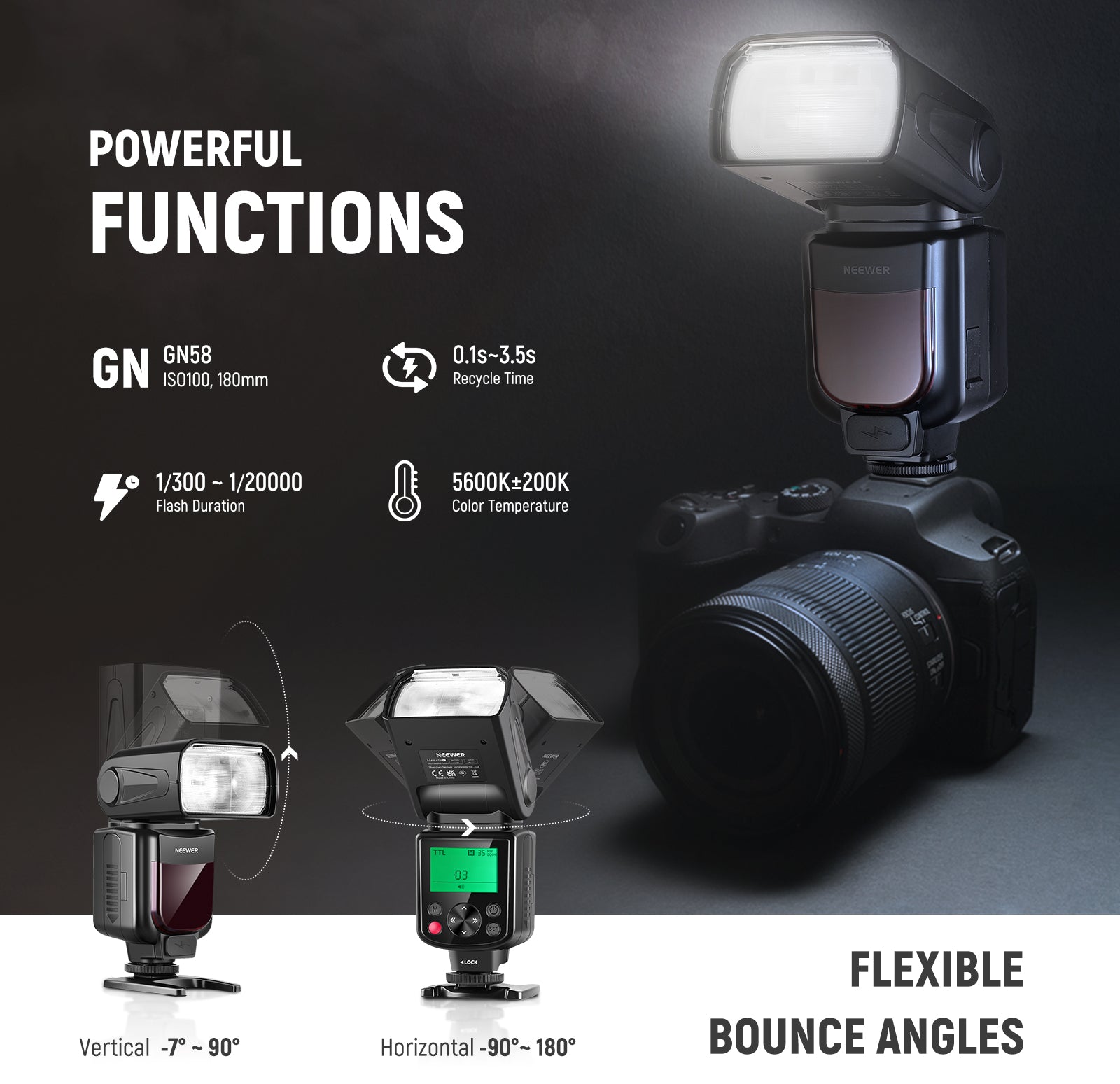 Specifications of the NEEWER NW645II-C Flash For Canon Cameras