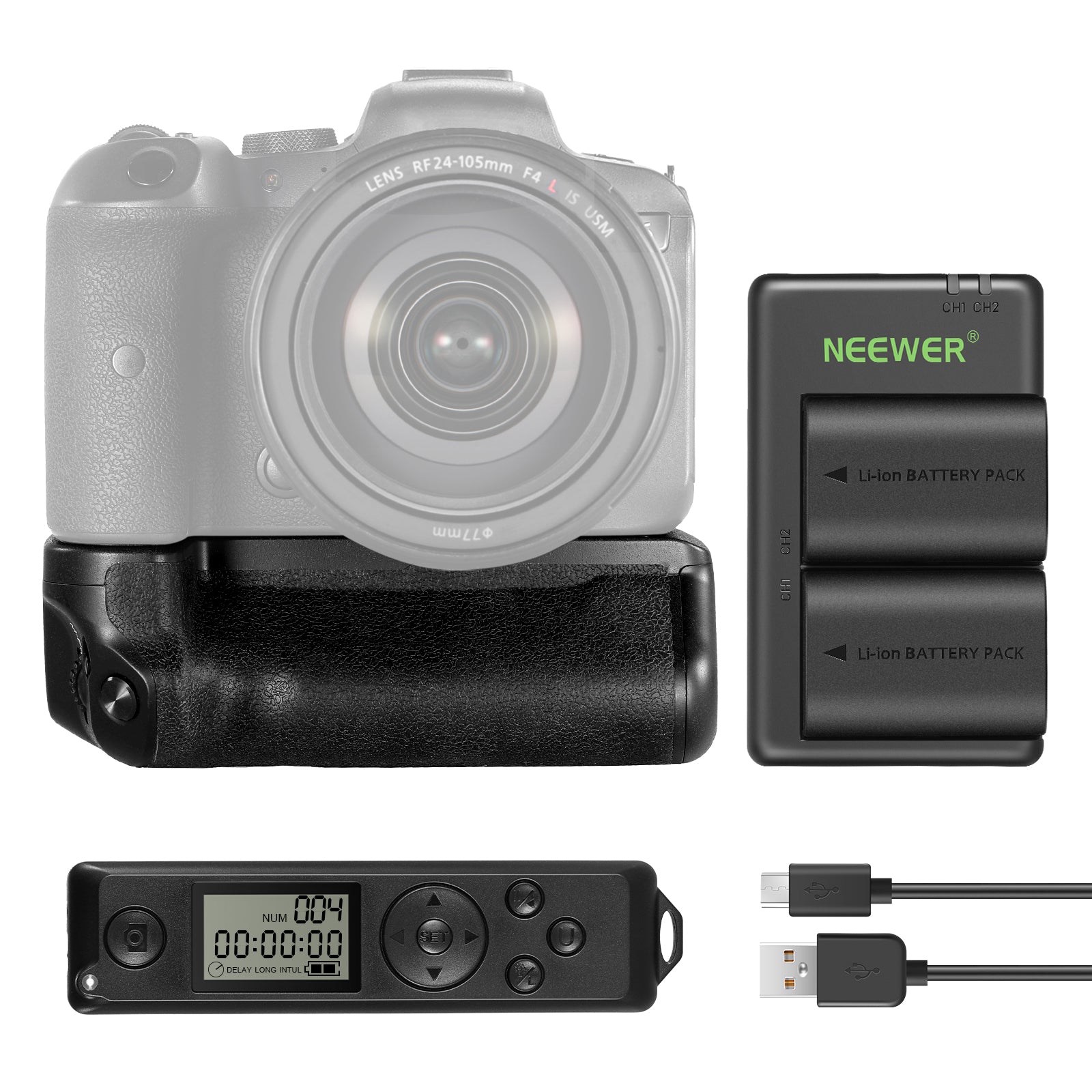 NEEWER BG-R10 Battery Grip for Canon EOS R5/R5 C/R6/R6 Mark II
